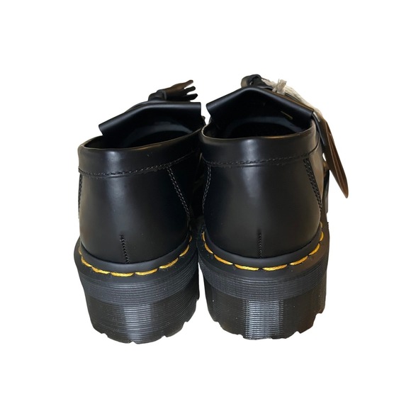 NWT Dr. Martens Adrian Quad Leather Platform Tassel Loafers Black Smooth W7 / M6 - Picture 8 of 13